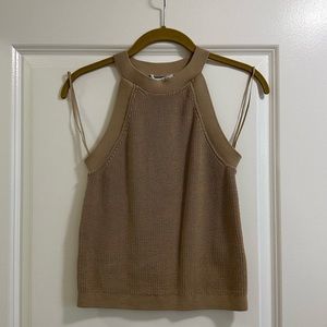& Other Stories Beige Knitted Halter Tank Top